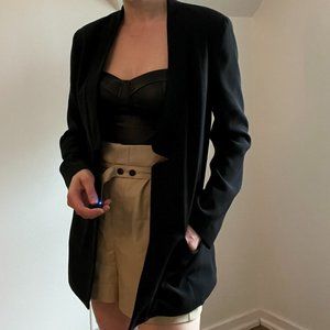 Express small black blazer with long lapel and shoulder pads